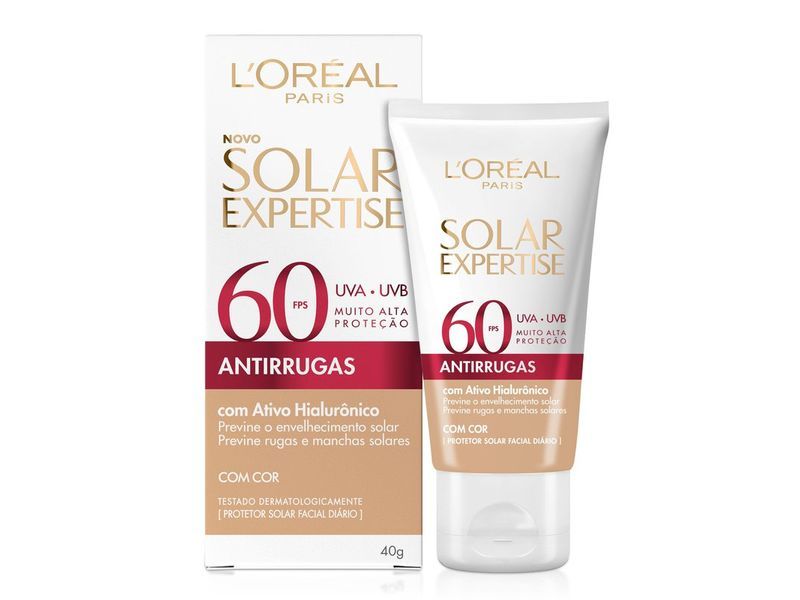 Protetor Solar Expertise Fps 60 Antirrugas Com Cor 40g